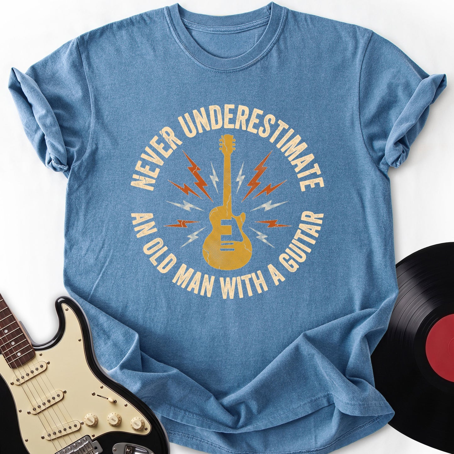 Old Man with Guitar T-Shirt