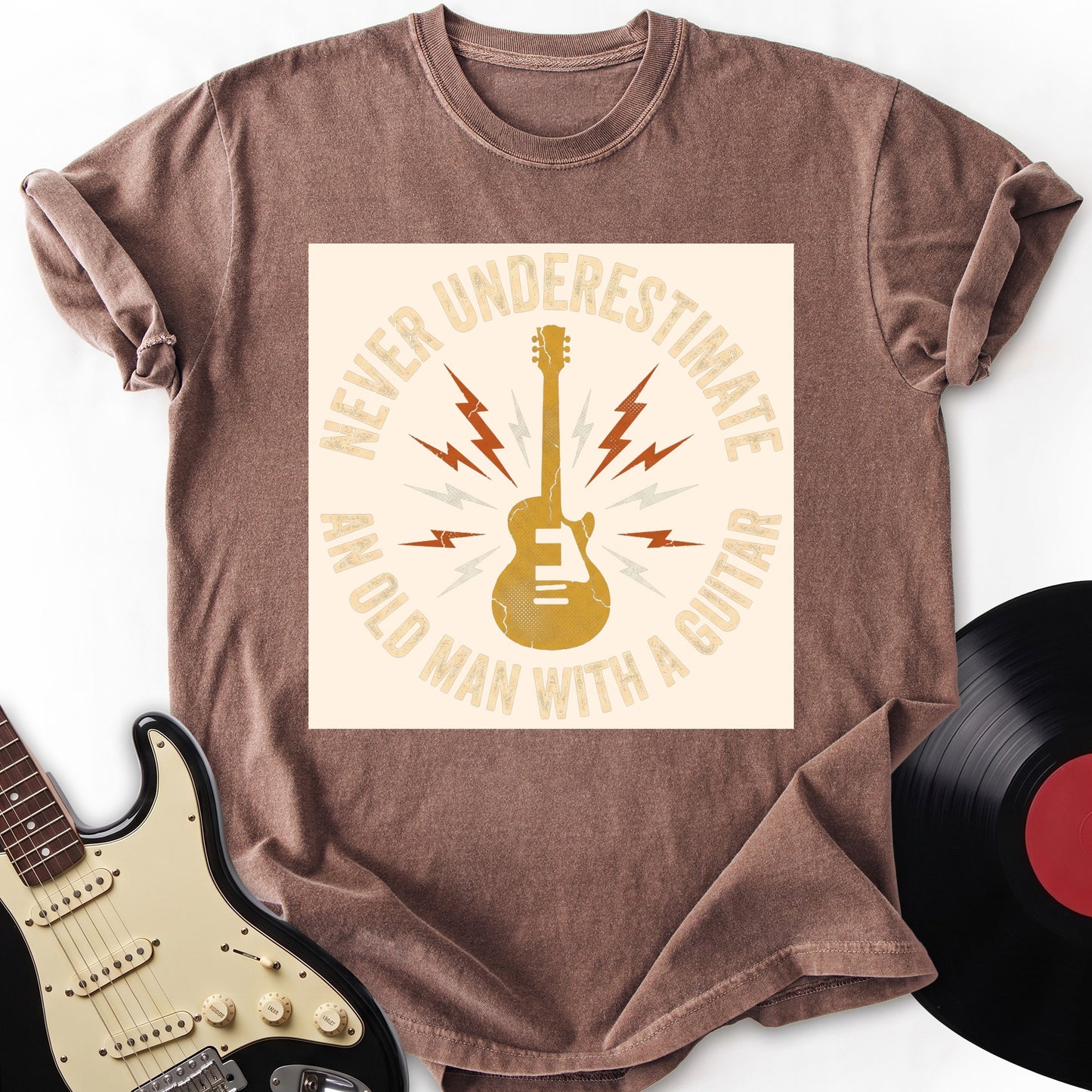 Old Man with Guitar T-Shirt