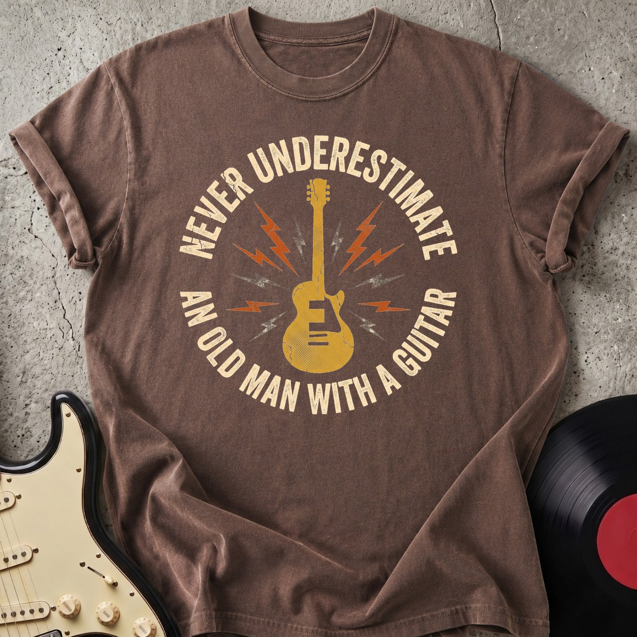 Old Man with Guitar T-shirt