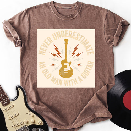 Old Man with Guitar T-Shirt