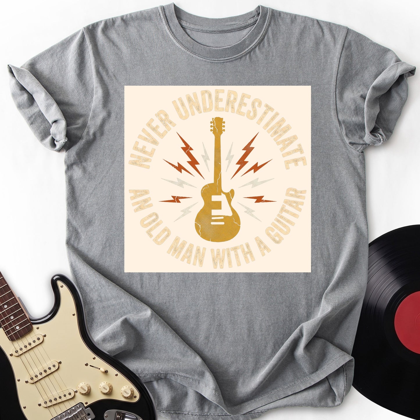 Old Man with Guitar T-Shirt