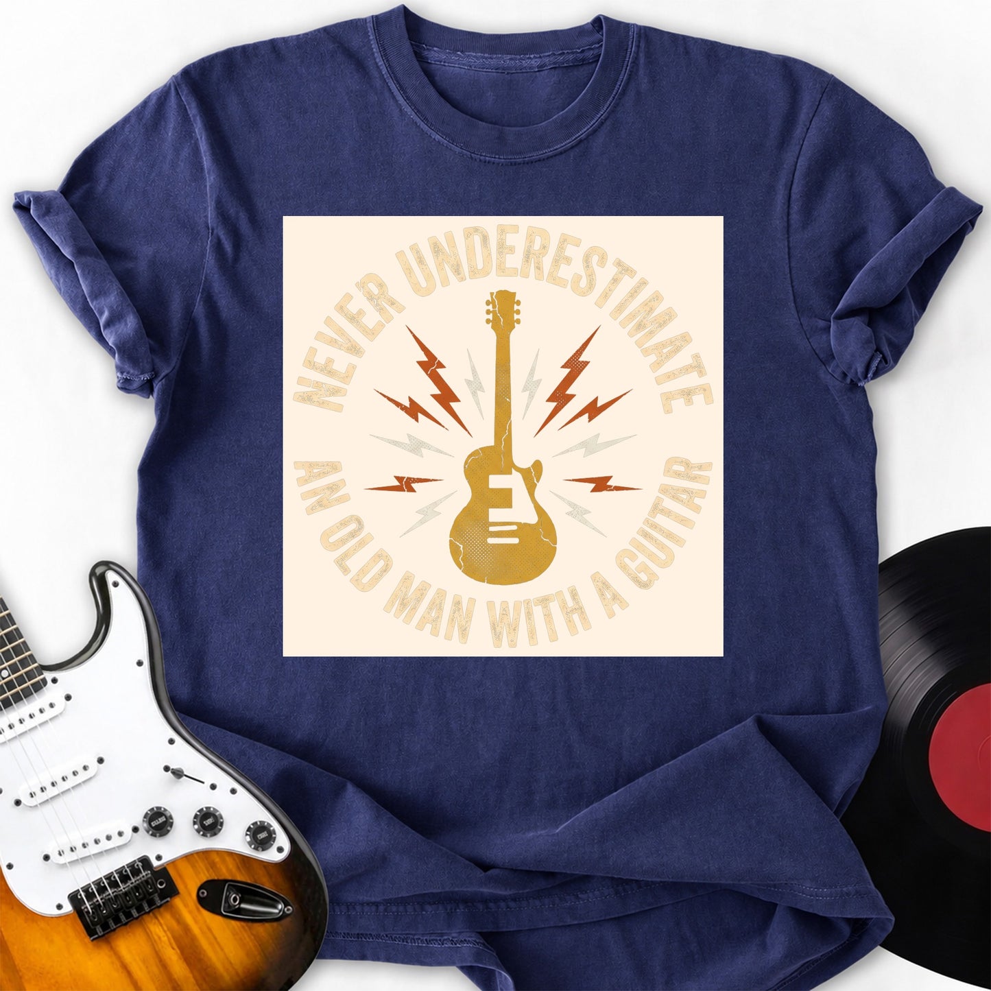Old Man with Guitar T-Shirt