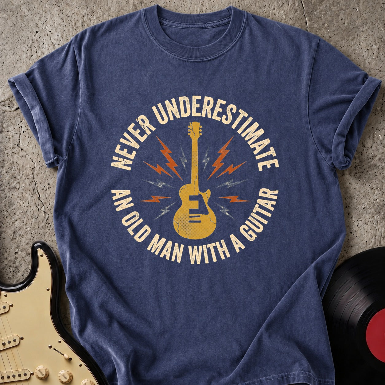 Old Man with Guitar T-shirt