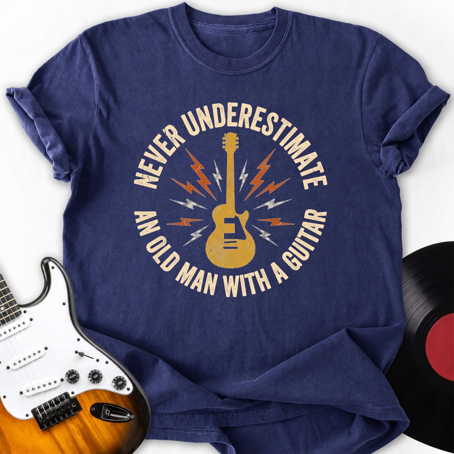 Old Man with Guitar T-Shirt
