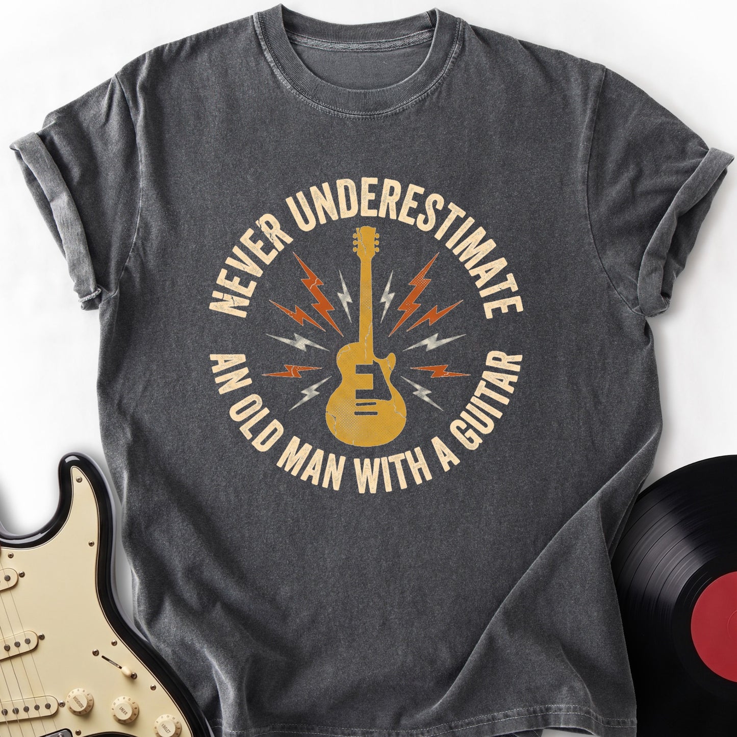 Old Man with Guitar T-Shirt