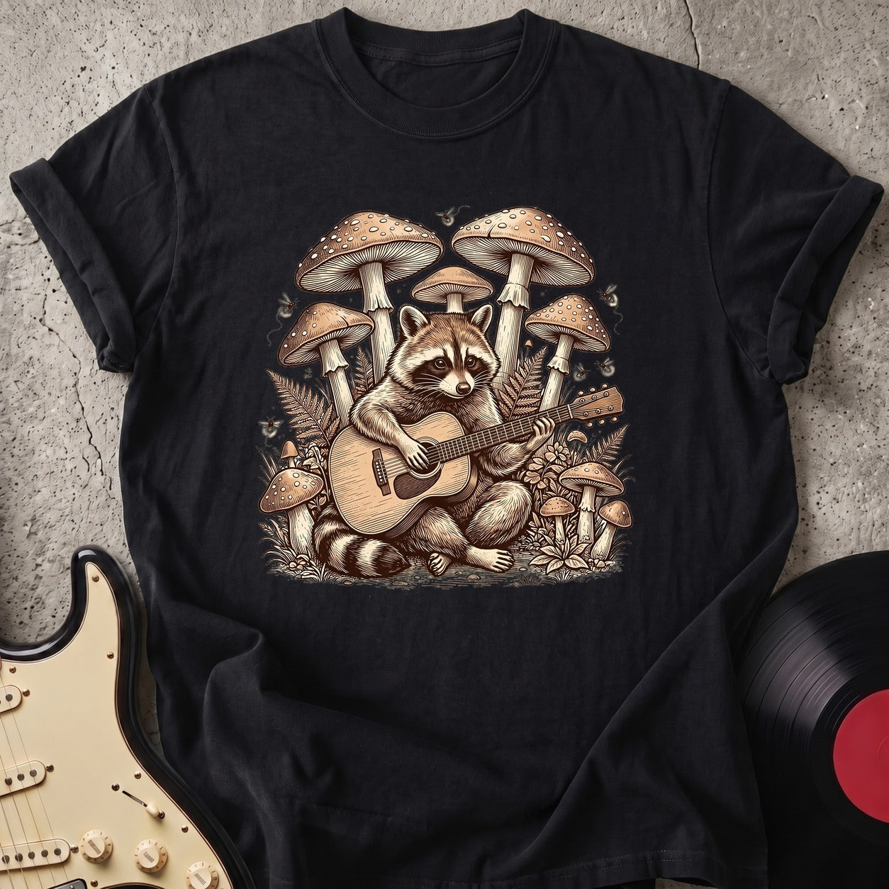 Raccoon Guitar T-shirt