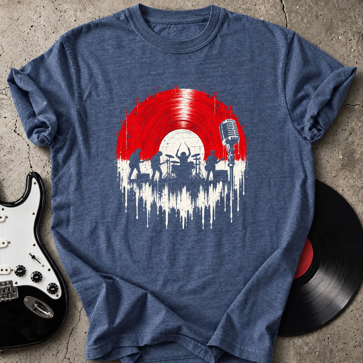 Red Vinyl Band T-Shirt