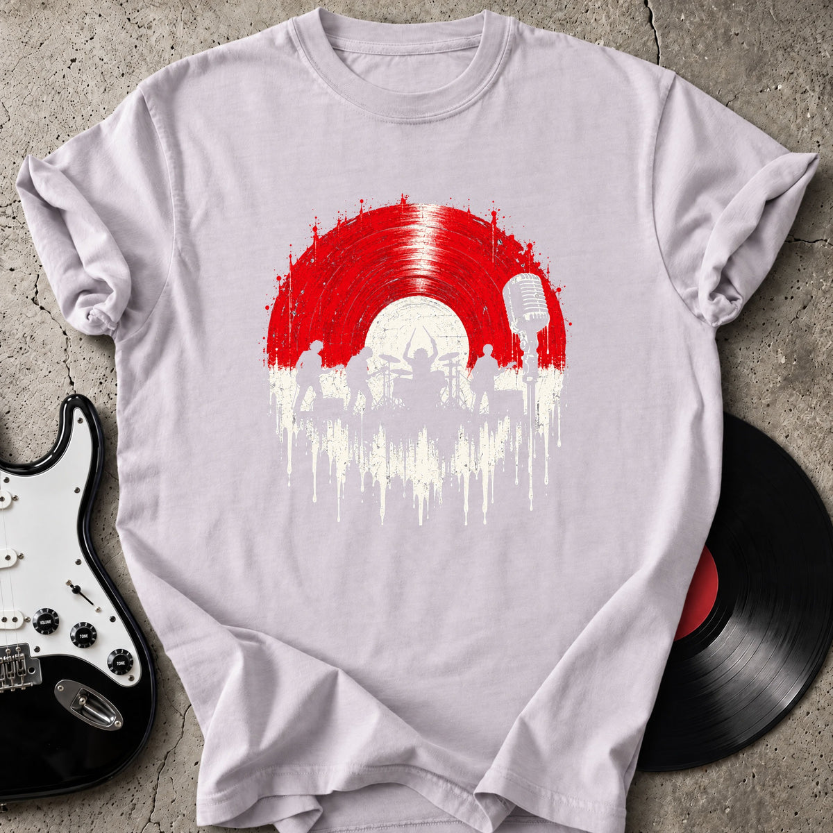 Red Vinyl Band T-Shirt