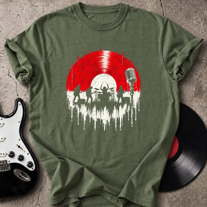 Red Vinyl Band T-Shirt