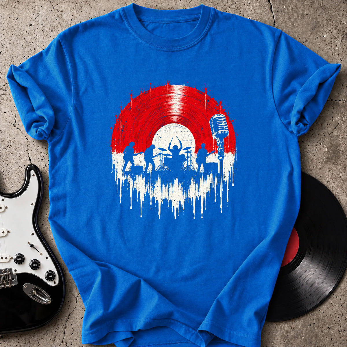 Red Vinyl Band T-Shirt