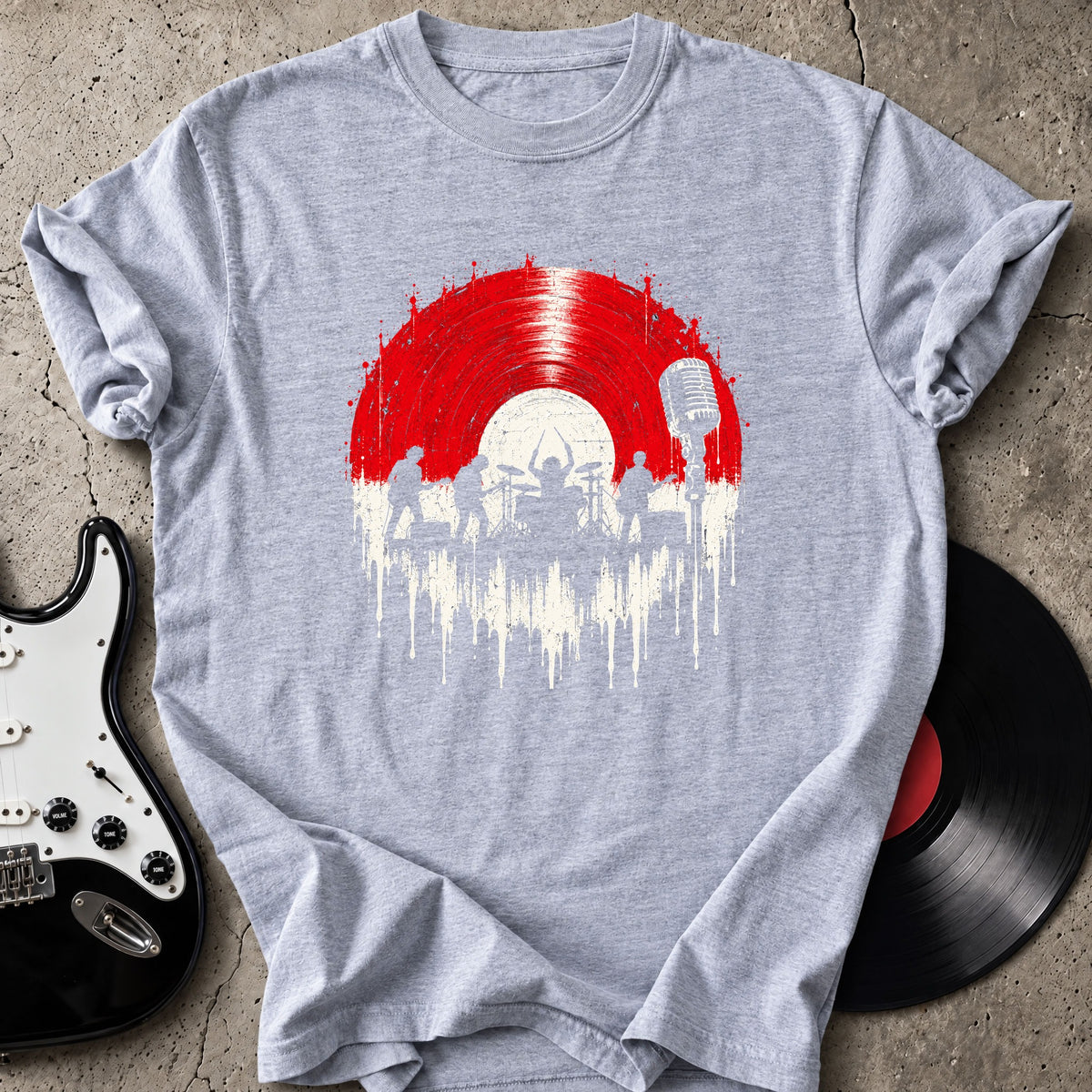 Red Vinyl Band T-Shirt