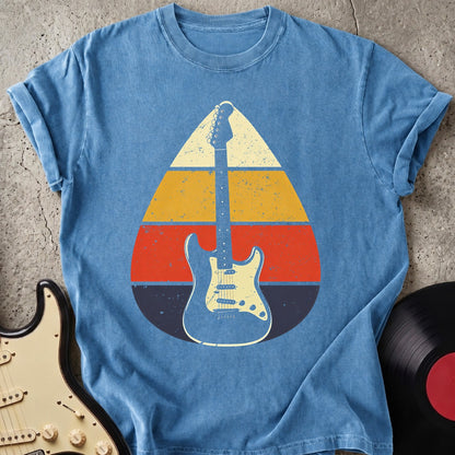 Retro Sunset Guitar T-shirt Dark
