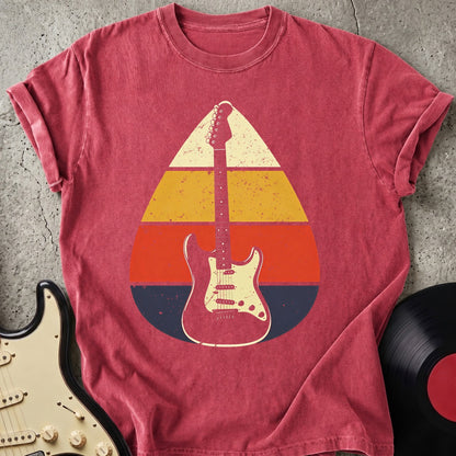 Retro Sunset Guitar T-shirt Dark
