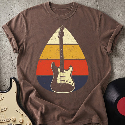 Retro Sunset Guitar T-shirt Dark