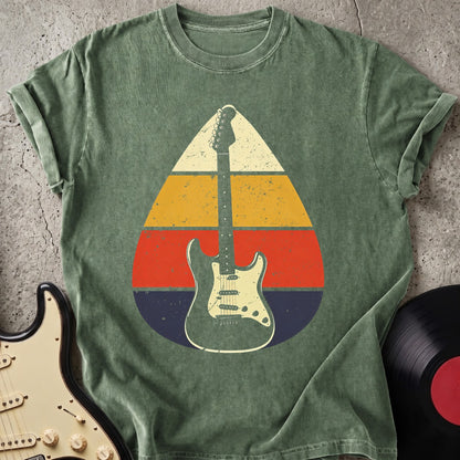 Retro Sunset Guitar T-shirt Dark