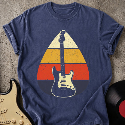 Retro Sunset Guitar T-shirt Dark