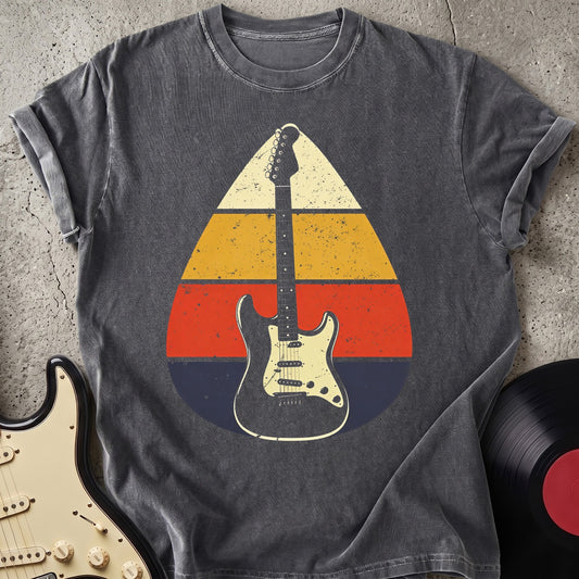 Retro Sunset Guitar T-shirt Dark