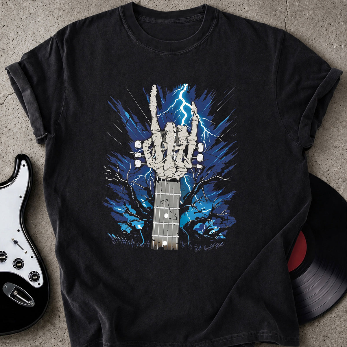 Skeleton Rock Horns T-shirt