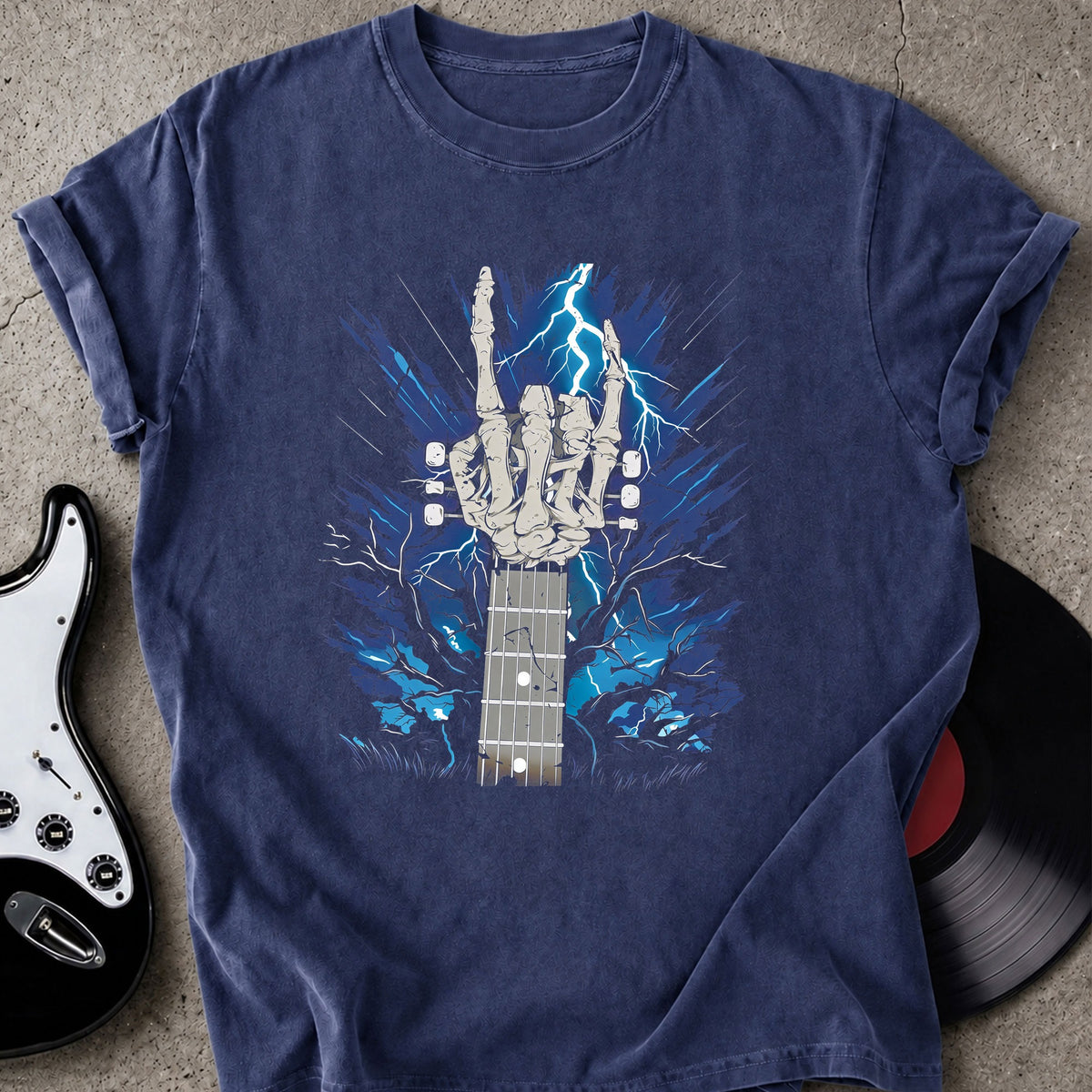 Skeleton Rock Horns T-shirt