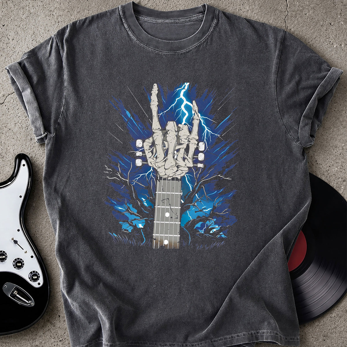 Skeleton Rock Horns T-shirt