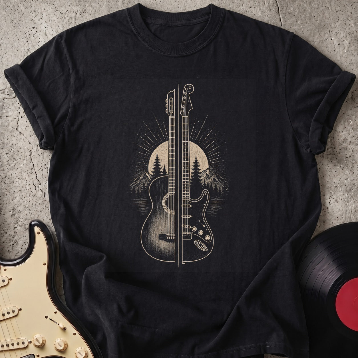Split Guitar Sunrise T-shirt