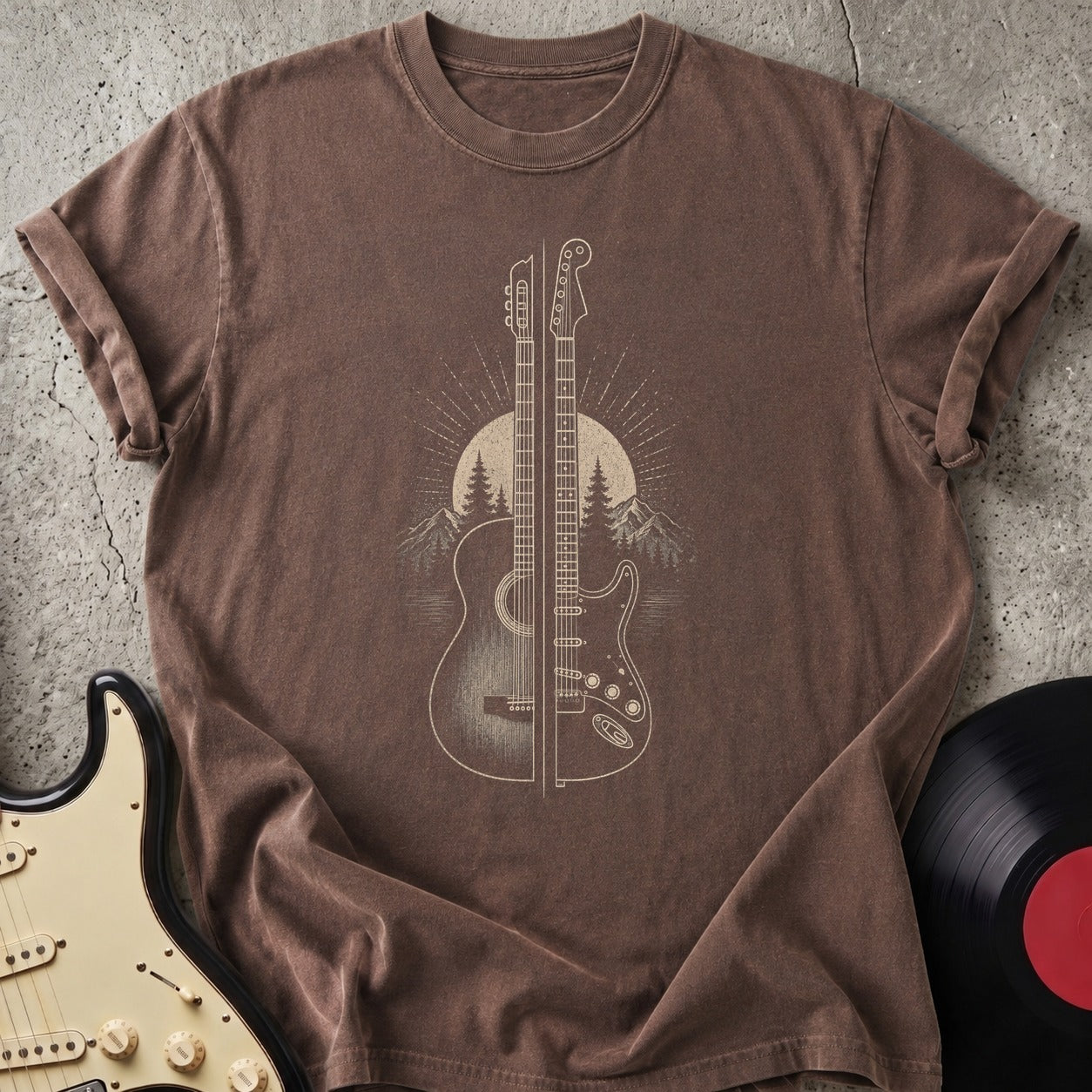Split Guitar Sunrise T-shirt