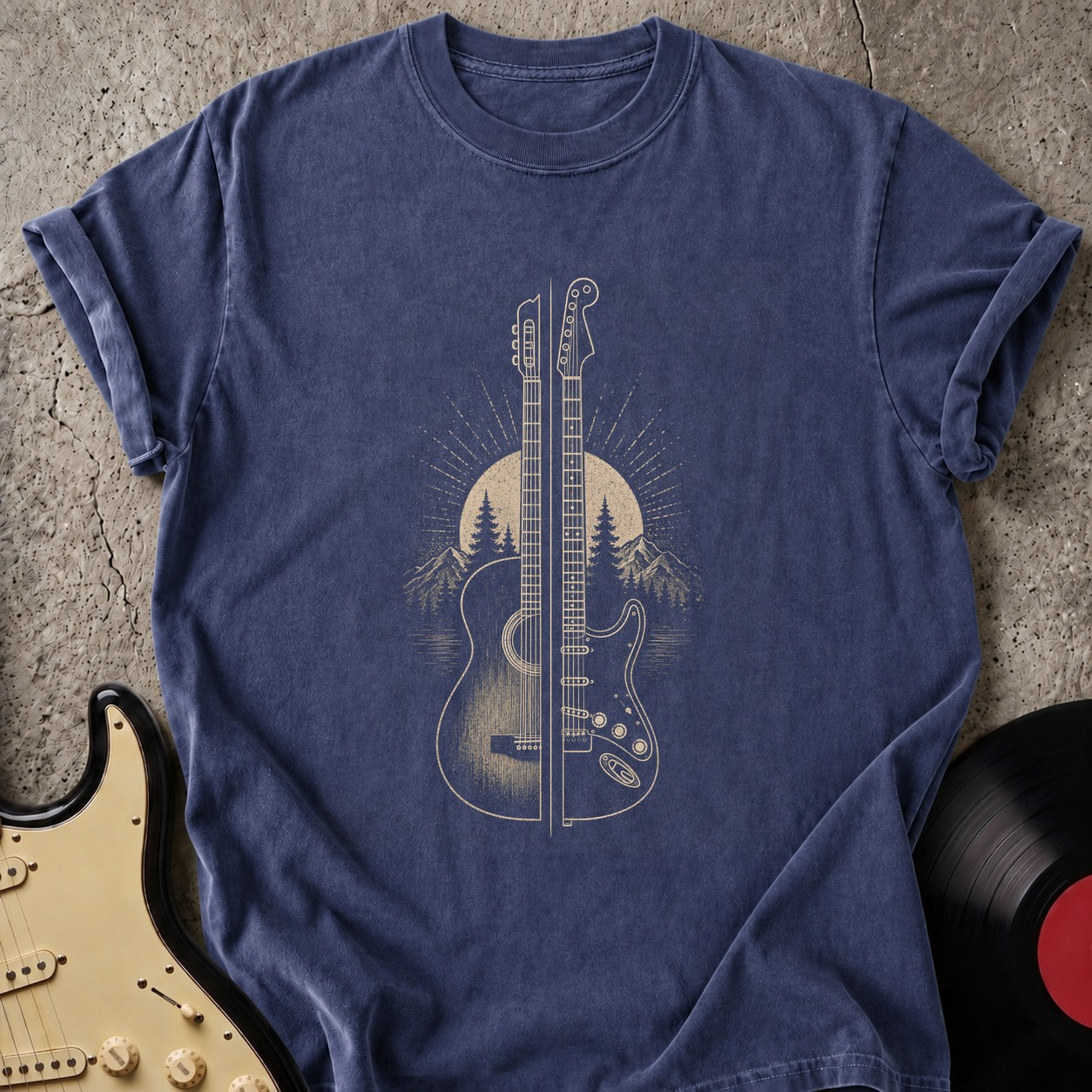 Split Guitar Sunrise T-shirt